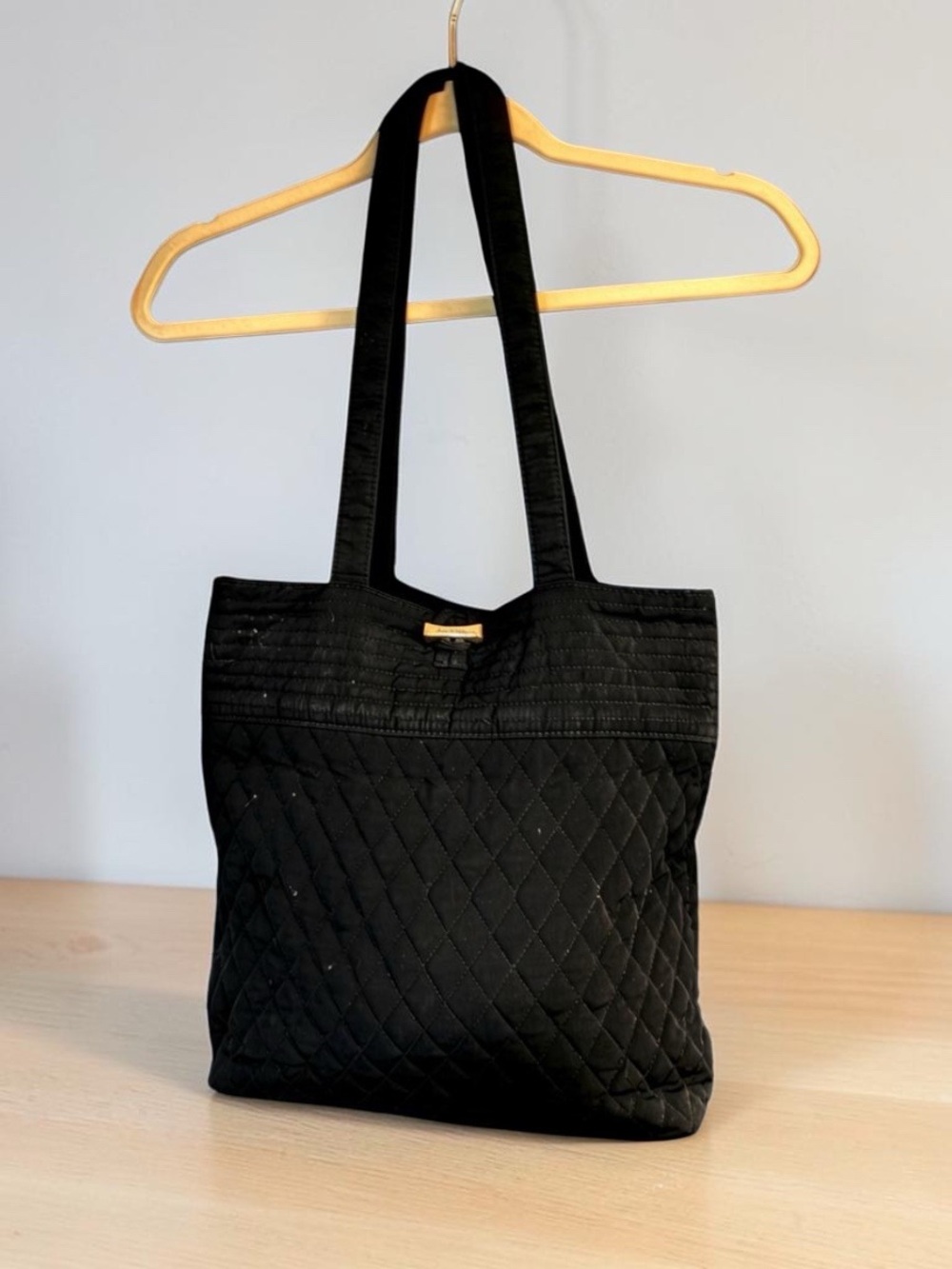 Vera Bradley Quilted Black Shoulder Tote